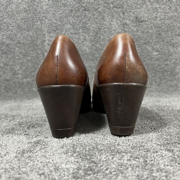 Dansko Rosaline Womens 41 Brown Leather Casual Wedge Heels Pump Slip On Shoes - Picture 6 of 10